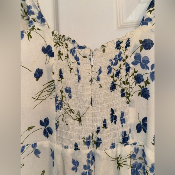 NWT Reformation Niara Dress - white/blue (clarita) - Picture 6 of 7